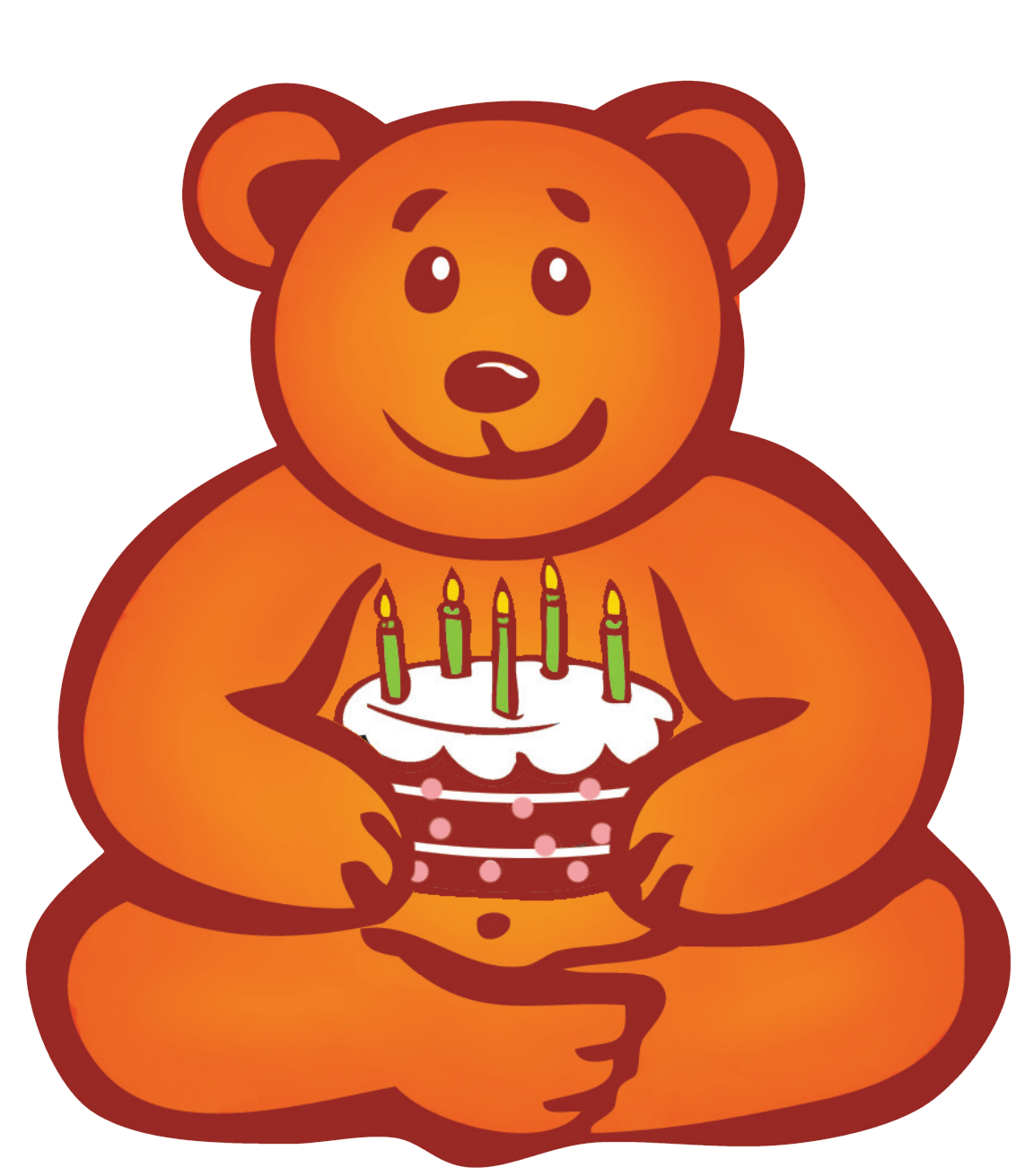 Buddha-Bärchen mit Geburtstagstorte
